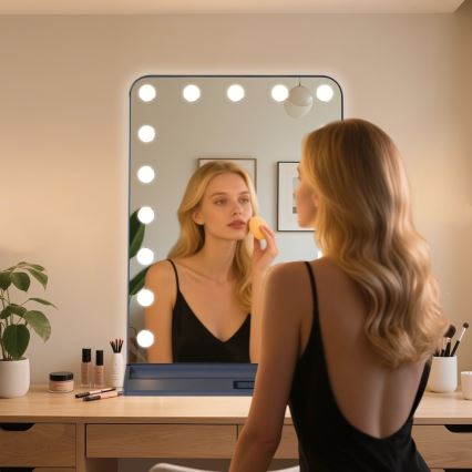 LED zatemnljivo ličilno ogledalo HOLLYWOOD LED/18W/230V 3000/4200/6000K siva