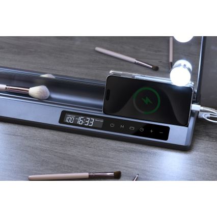 LED zatemnljivo ličilno ogledalo HOLLYWOOD LED/18W/230V 3000/4200/6000K siva