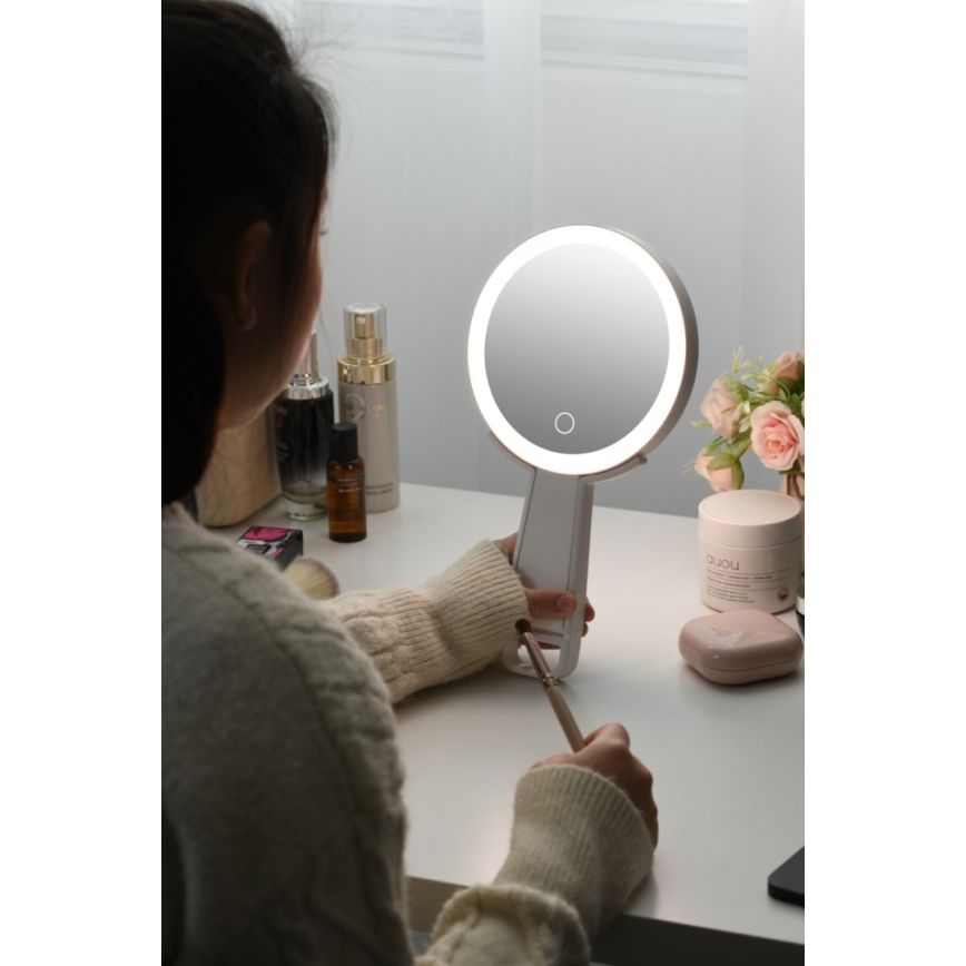Immax 09103L - LED+CCT zatemnjivo kozmetično ogledalo SWEET LED/3W/5V bela