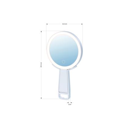 Immax 09103L - LED+CCT zatemnjivo kozmetično ogledalo SWEET LED/3W/5V bela