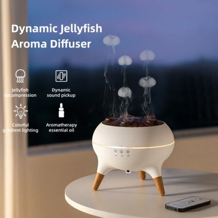 Immax 09104L - Aroma difuzor in vlažilec zraka JELLYFISH LED/11W/5V