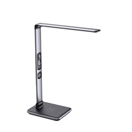 LED zatemnjiva namizna svetilka LED/8,5W/230V z brezžičnim polnjenjem, srebrna