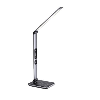LED zatemnjiva namizna svetilka LED/8,5W/230V z brezžičnim polnjenjem, srebrna