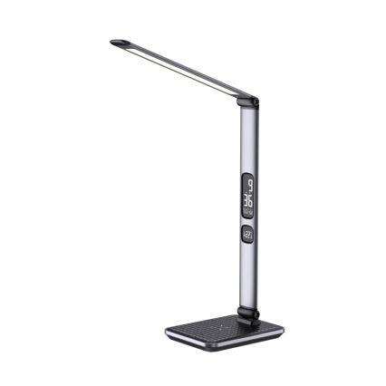 LED zatemnjiva namizna svetilka LED/8,5W/230V z brezžičnim polnjenjem, srebrna