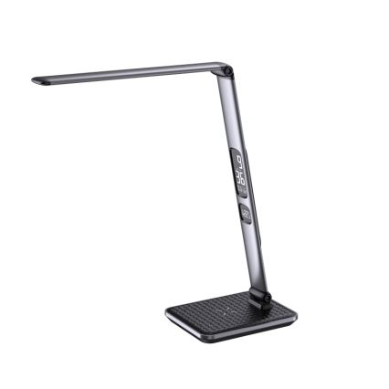 LED zatemnjiva namizna svetilka LED/8,5W/230V z brezžičnim polnjenjem, srebrna