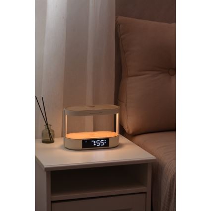 Zatemnjiva LED namizna svetilka z budilko in polnjenjem TRIPLE DOCK LED/1,5W/5V