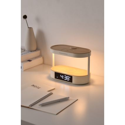 Zatemnjiva LED namizna svetilka z budilko in polnjenjem TRIPLE DOCK LED/1,5W/5V
