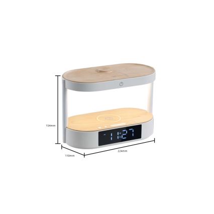 Zatemnjiva LED namizna svetilka z budilko in polnjenjem TRIPLE DOCK LED/1,5W/5V