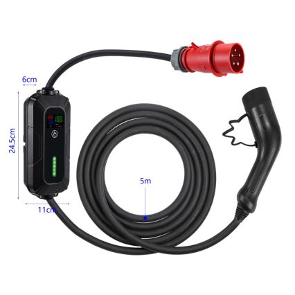 Immax - EV polnilna postaja za električne avtomobile 16A/380V+vtikač 230V, 5m+kovček