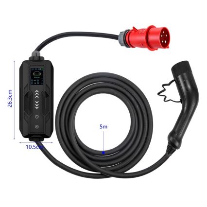 Immax - EV potovalna polnilna postaja za električne avtomobile AC Type 2 32A/380V 22kW 5m + kovček