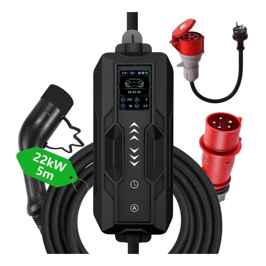 Immax - EV potovalna polnilna postaja za električne avtomobile AC Type 2 32A/380V 22kW 5m + kovček