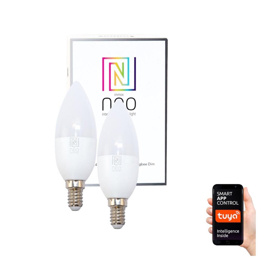 Immax NEO 07002B - KOMPLET 2x LED Zatemnitvena žarnica E14/5W/230V ZigBee 2700K Tuya