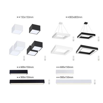 Immax NEO 07074-90 - LED Zatemnitvena stropna svetilka CANTO LED/50W/230V črna Tuya + Daljinski upravljalnik