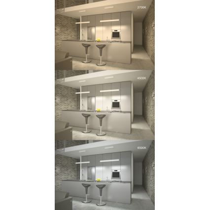 Immax NEO 07075L-LED Zatemnitveni lestenec na vrvici LISTON bela LED/18W/230V + Daljinski upravljalnik Tuya