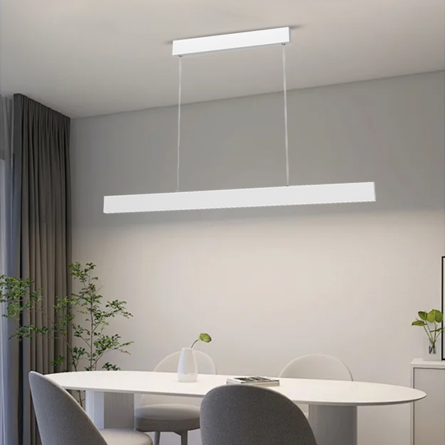 Immax NEO 07075L-LED Zatemnitveni lestenec na vrvici LISTON bela LED/18W/230V + Daljinski upravljalnik Tuya