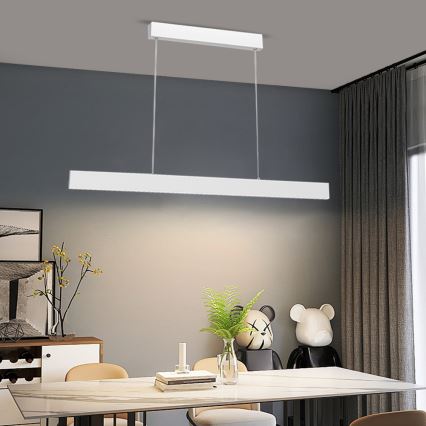 Immax NEO 07075L-LED Zatemnitveni lestenec na vrvici LISTON bela LED/18W/230V + Daljinski upravljalnik Tuya