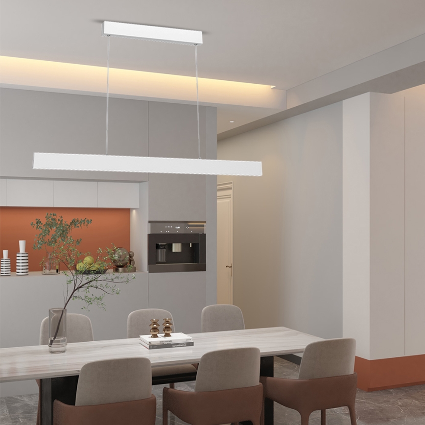 Immax NEO 07075L-LED Zatemnitveni lestenec na vrvici LISTON bela LED/18W/230V + Daljinski upravljalnik Tuya