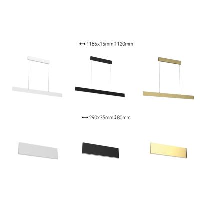 Immax Neo 07128L - LED  Zatemnitveni lestenec na vrvici LISTON zlata LED/18W/230V ZigBee + Daljinski upravljalnik Tuya