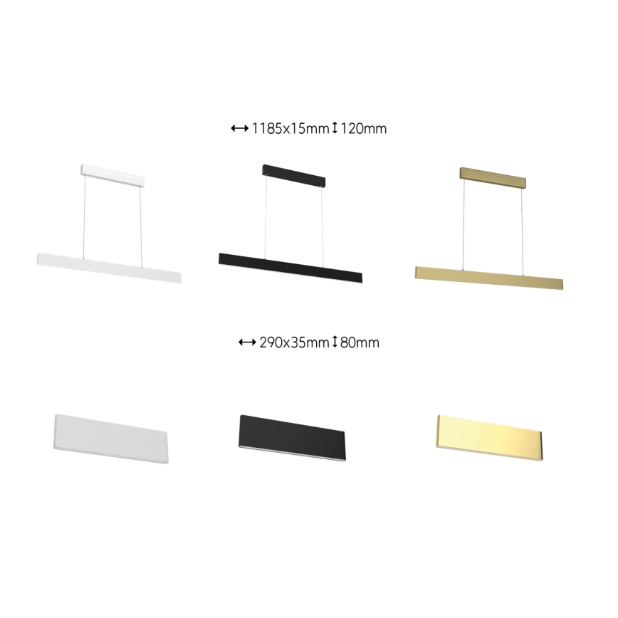 Immax Neo 07128L - LED  Zatemnitveni lestenec na vrvici LISTON zlata LED/18W/230V ZigBee + Daljinski upravljalnik Tuya