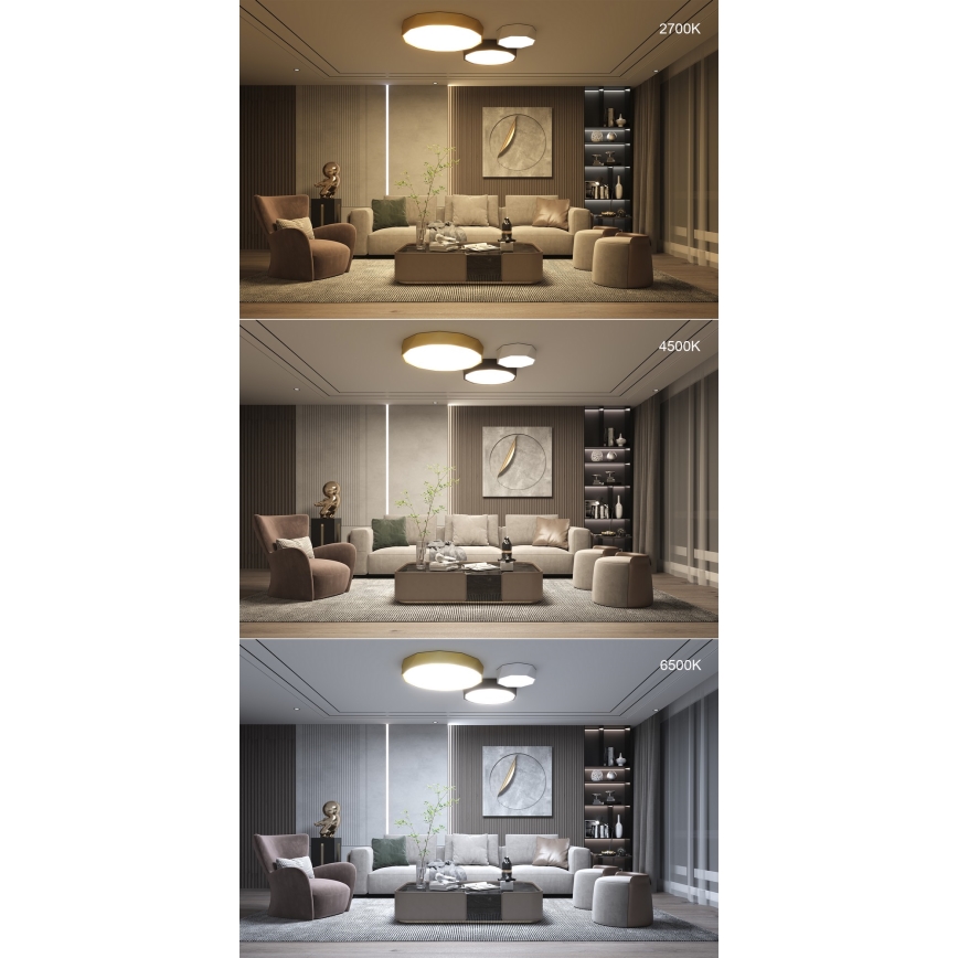 Immax NEO 07130-B60 - LED SMART Zatemnitvena stropna svetilka DIAMANTE črna LED/43W/230V + Daljinski upravljalnik 60cm Tuya ZigBee