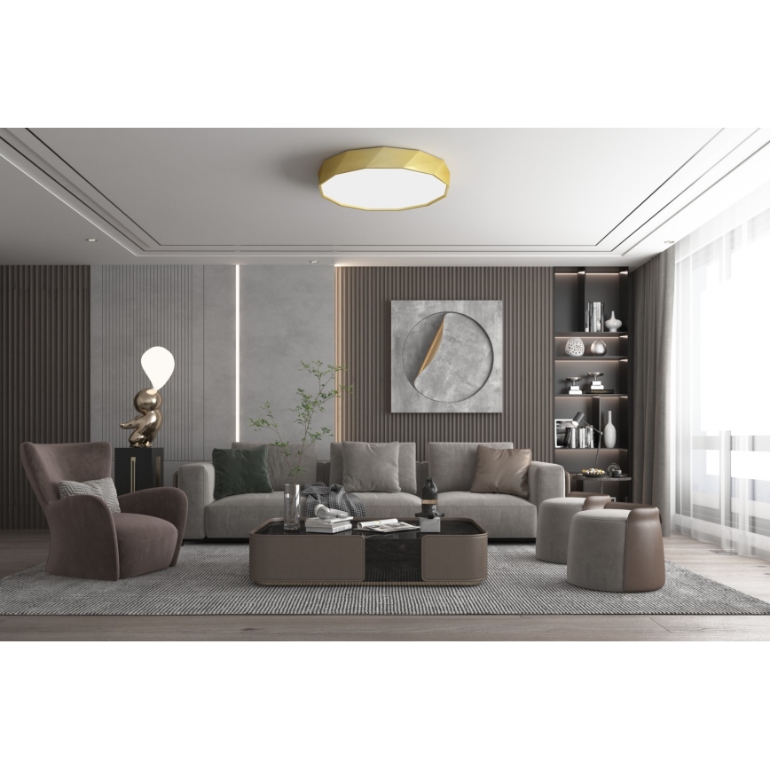 Immax NEO 07132-G80 - LED SMART Zatemnitvena stropna svetilka DIAMANTE LED/60W/230V zlata 80 cm + Daljinski upravljalnik Tuya ZigBee