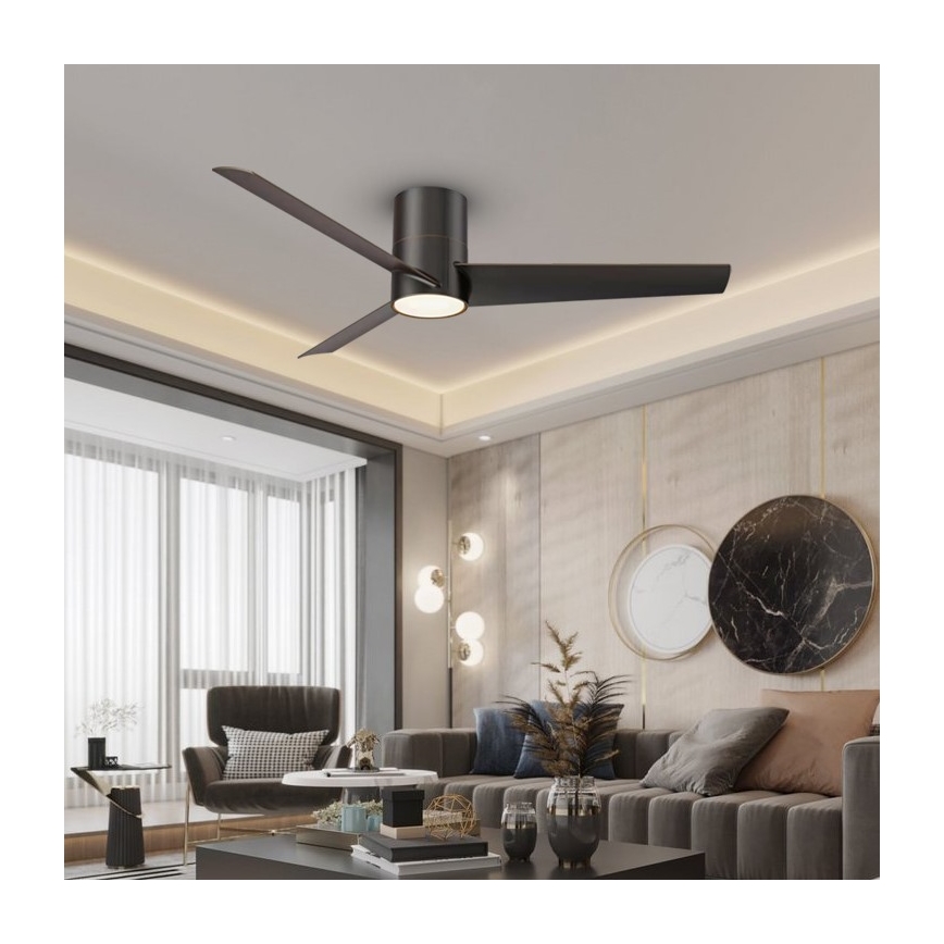 Immax NEO 07135-B - LED Stropni ventilator FRESH LED/18W/230V Wi-Fi Tuya črna + Daljinski upravljalnik
