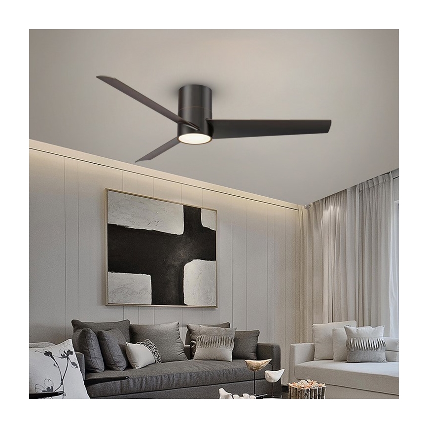 Immax NEO 07135-B - LED Zatemnitveni stropni ventilator FRESH LED/18W/230V Wi-Fi Tuya črna + Daljinski upravljalnik