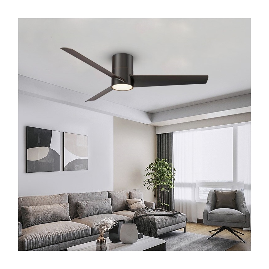 Immax NEO 07135-B - LED Zatemnitveni stropni ventilator FRESH LED/18W/230V Wi-Fi Tuya črna + Daljinski upravljalnik