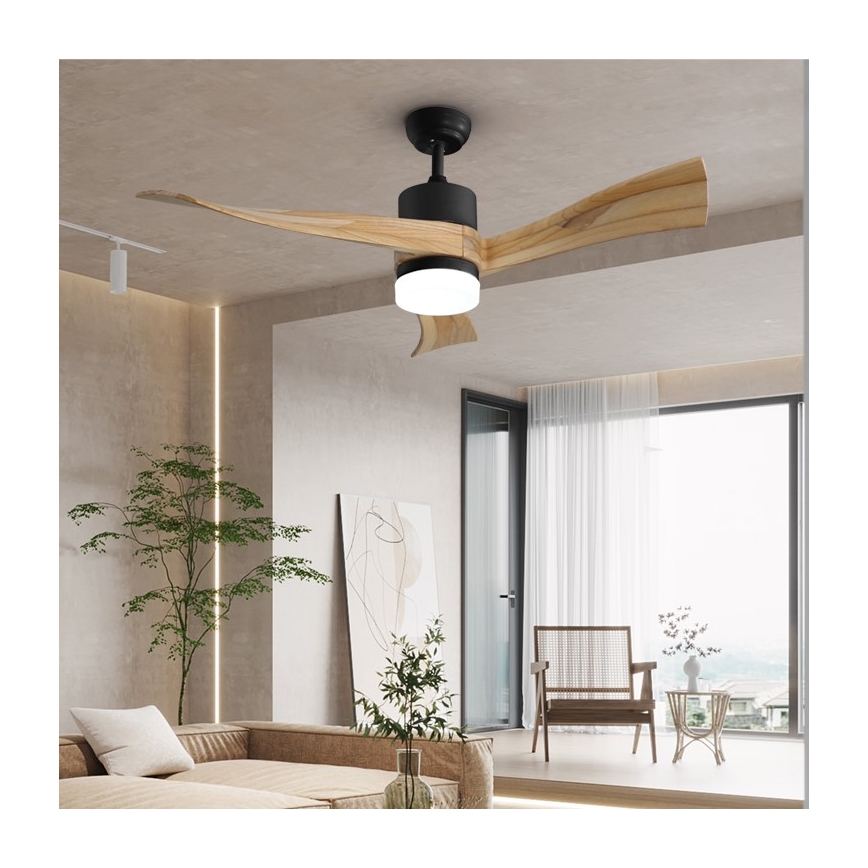 Immax NEO 07136-B - LED Stropni ventilator SOFISTICADO LED/18W/230V hrast Wi-Fi Tuya + Daljinski upravljalnik