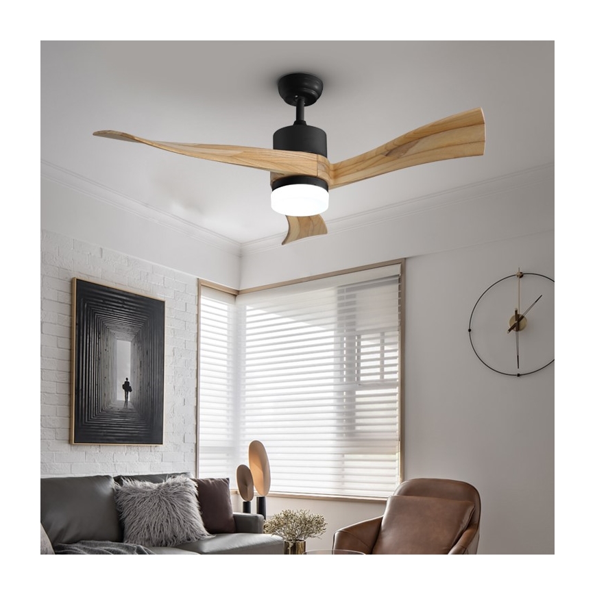 Immax NEO 07136-B - LED Zatemnitveni stropni ventilator SOFISTICADO LED/18W/230V hrast Wi-Fi Tuya + Daljinski upravljalnik