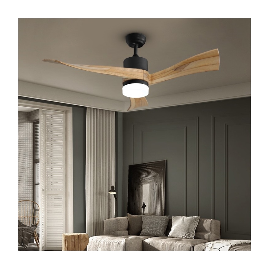 Immax NEO 07136-B - LED Zatemnitveni stropni ventilator SOFISTICADO LED/18W/230V hrast Wi-Fi Tuya + Daljinski upravljalnik