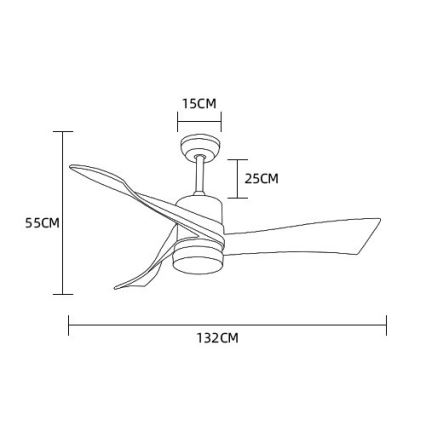 Immax NEO 07136-B - LED Zatemnitveni stropni ventilator SOFISTICADO LED/18W/230V hrast Wi-Fi Tuya + Daljinski upravljalnik