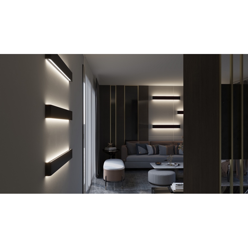 Immax NEO 07137-B - LED SMART Zatemnitvena stenska svetilka LINEA črna LED/40W/230V + Daljinski upravljalnik 76 cm Tuya ZigBee