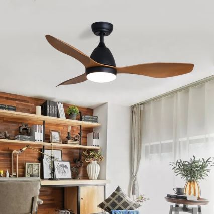 Immax NEO 07141-B - LED Stropni ventilator NEO LITE FRESCO LED/18W/230V Tuya Wi-Fi črna/rjava + Daljinski upravljalnik
