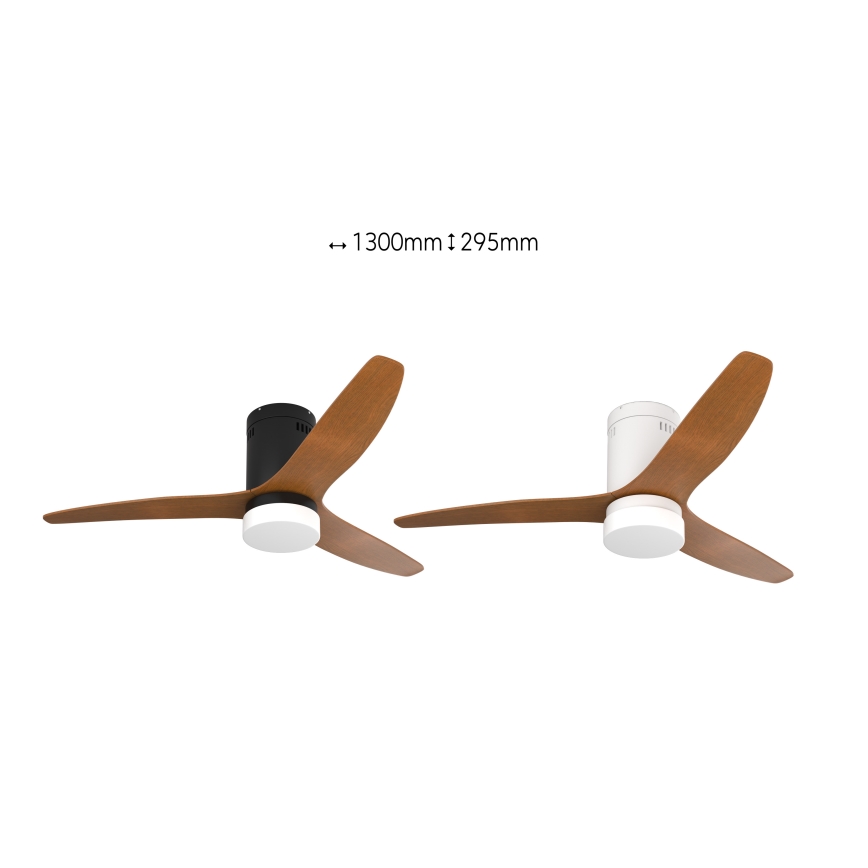 Immax NEO 07142-B - LED Stropni ventilator NEO LITE FRESCO LED/18W/230V Tuya Wi-Fi črn/les + Daljinski upravljalnik