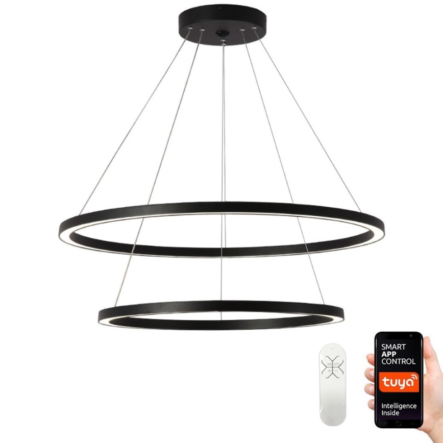 Immax NEO 07158-B80-60 - LED Zatemnitveni lestenec na vrvici FINO LED/93W/230V Tuya črna + Daljinski upravljalnik