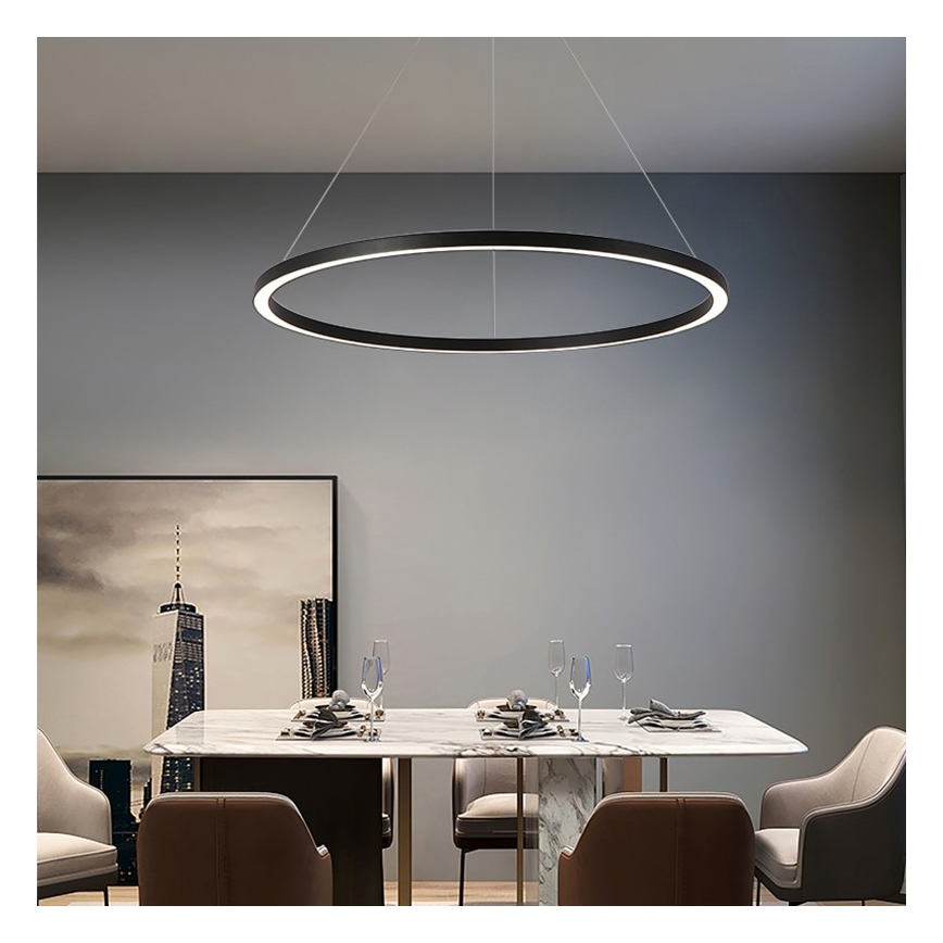 Immax NEO 07158-B80 - LED Zatemnitveni lestenec na vrvici FINO LED/60W/230V Tuya črna + Daljinski upravljalnik