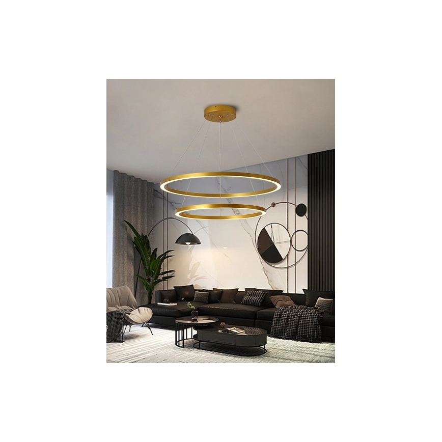 Immax NEO 07159-G80-60 - LED Zatemnitveni lestenec na vrvici FINO LED/93W/230V Tuya zlata + Daljinski upravljalnik