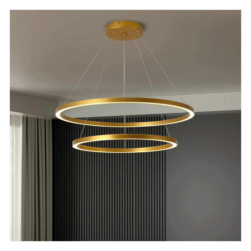 Immax NEO 07159-G80-60 - LED Zatemnitveni lestenec na vrvici FINO LED/93W/230V Tuya zlata + Daljinski upravljalnik