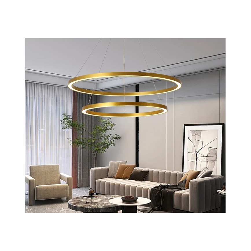 Immax NEO 07159-G80-60 - LED Zatemnitveni lestenec na vrvici FINO LED/93W/230V Tuya zlata + Daljinski upravljalnik
