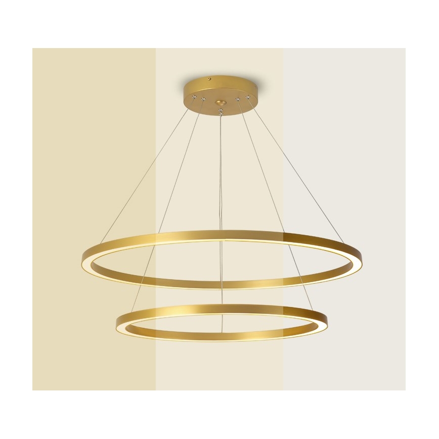 Immax NEO 07159-G80-60 - LED Zatemnitveni lestenec na vrvici FINO LED/93W/230V Tuya zlata + Daljinski upravljalnik