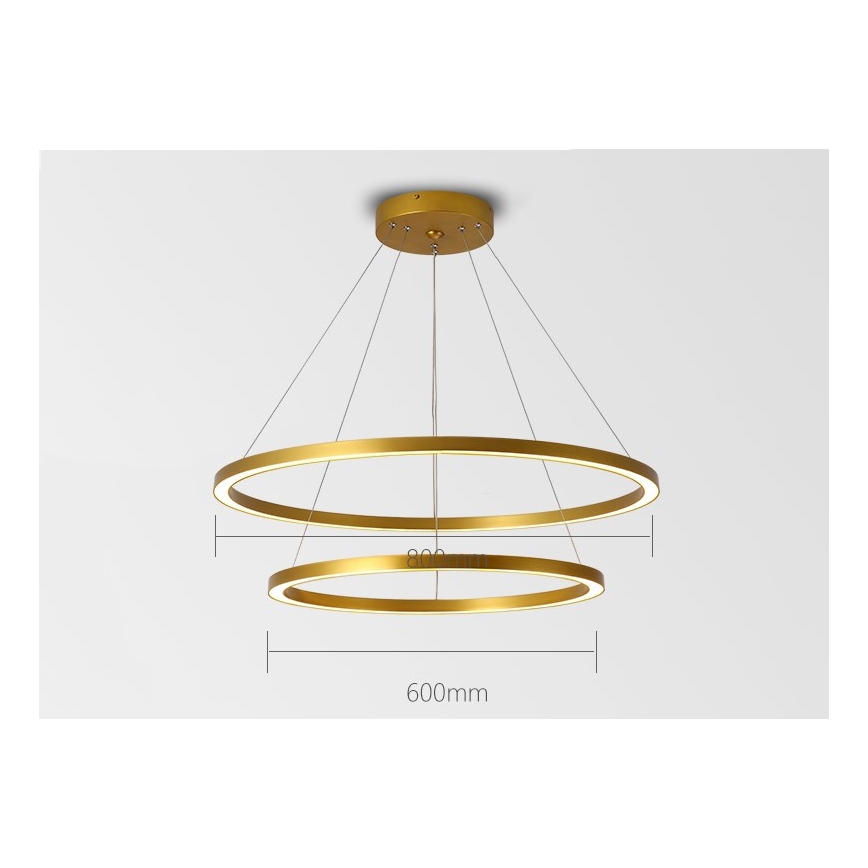 Immax NEO 07159-G80-60 - LED Zatemnitveni lestenec na vrvici FINO LED/93W/230V Tuya zlata + Daljinski upravljalnik