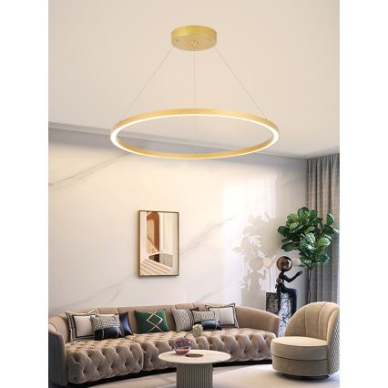 Immax NEO 07159-G80 - LED Zatemnitveni lestenec na vrvici FINO LED/60W/230V Tuya zlata + Daljinski upravljalnik