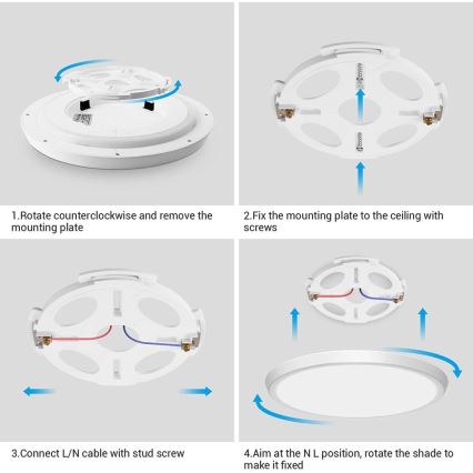 Immax NEO 07164-40 - LED RGB+CCT Zatemnitvena stropna svetilka NEO LITE TUDO LED/50W/230V Wi-Fi Tuya + Daljinski upravljalnik