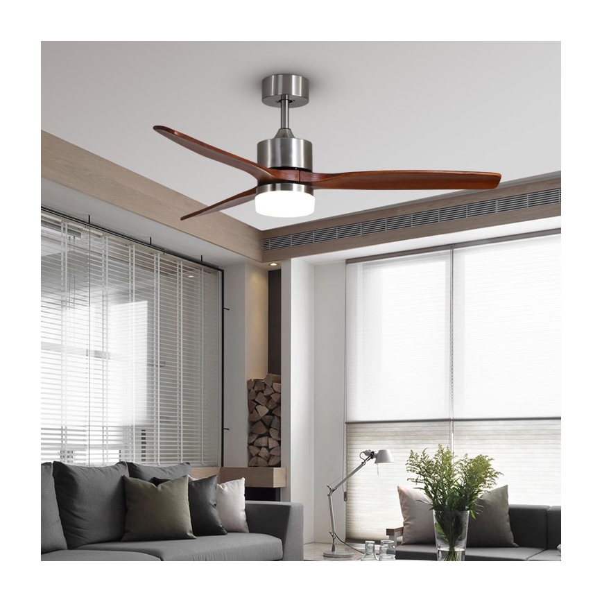 Immax NEO 07165-S - LED Stropni ventilator ELEGANTE LED/18W/230V hrast Wi-Fi Tuya + Daljinski upravljalnik