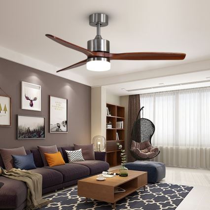 Immax NEO 07165-S - LED Stropni ventilator ELEGANTE LED/18W/230V hrast Wi-Fi Tuya + Daljinski upravljalnik