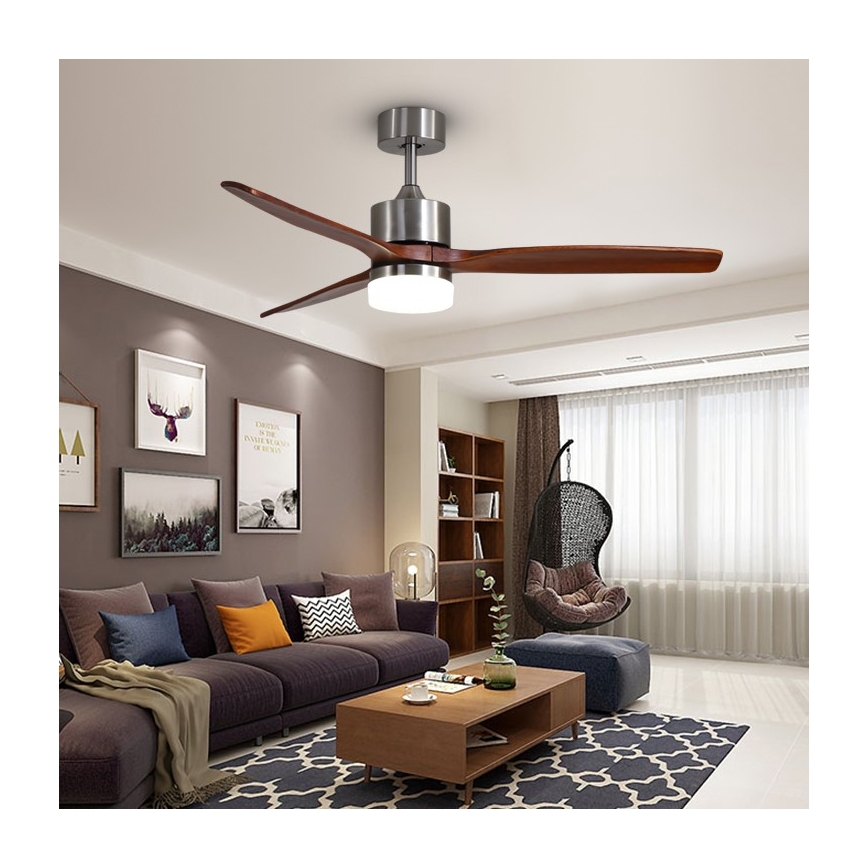 Immax NEO 07165-S - LED Stropni ventilator ELEGANTE LED/18W/230V hrast Wi-Fi Tuya + Daljinski upravljalnik