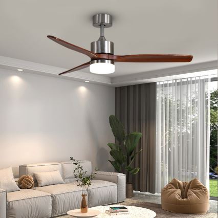 Immax NEO 07165-S - LED Stropni ventilator ELEGANTE LED/18W/230V hrast Wi-Fi Tuya + Daljinski upravljalnik