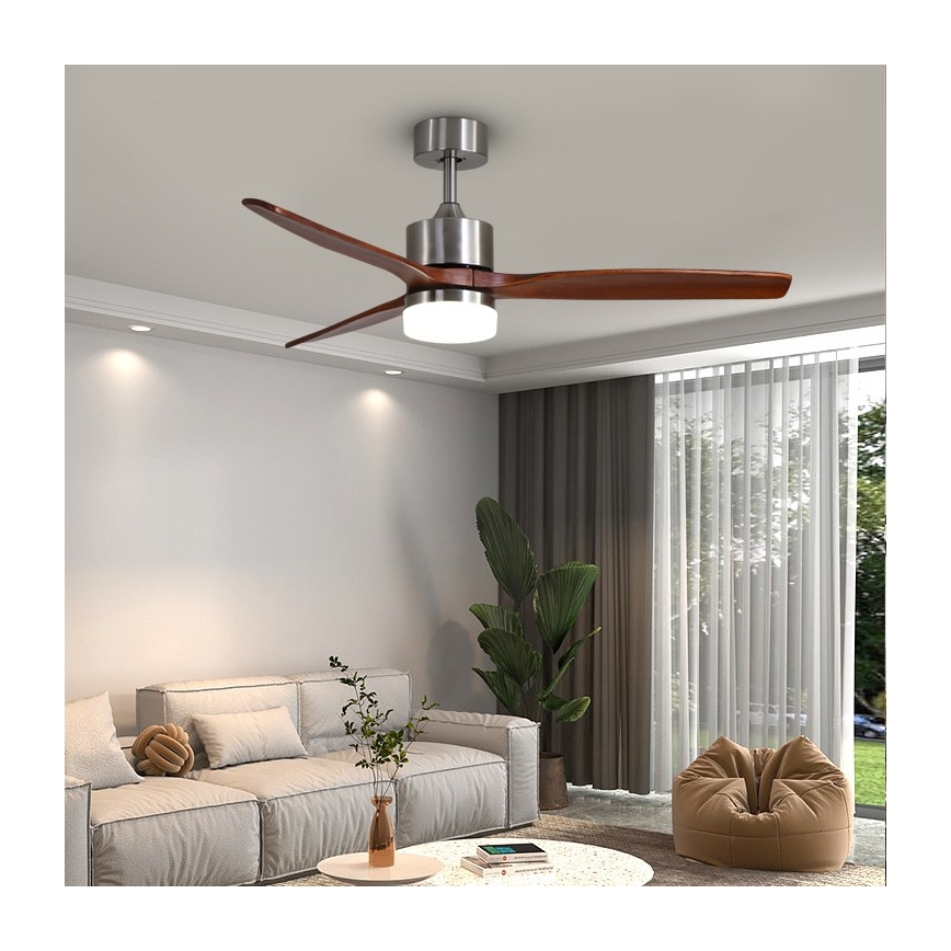 Immax NEO 07165-S - LED Stropni ventilator ELEGANTE LED/18W/230V hrast Wi-Fi Tuya + Daljinski upravljalnik