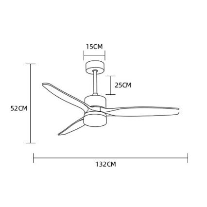 Immax NEO 07165-S - LED Stropni ventilator ELEGANTE LED/18W/230V hrast Wi-Fi Tuya + Daljinski upravljalnik